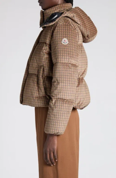 Moncler Embroidered Polyester Quierzy Down Jacket In Brown