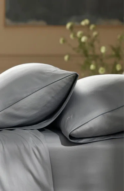 Boll & Branch Signature Set Of 2 Piped Edge Pillowcases In Gray