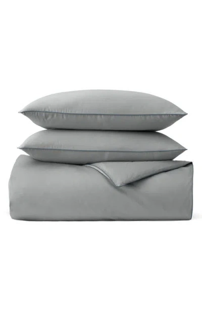 Boll & Branch Signature Piped Edge Duvet Set In Gray
