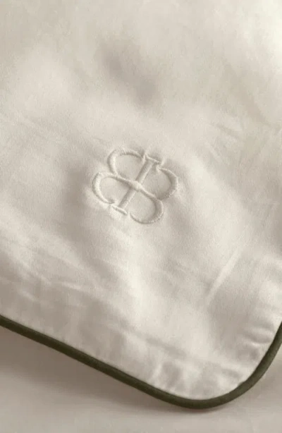 Boll & Branch Signature Piped Edge Duvet Set In White
