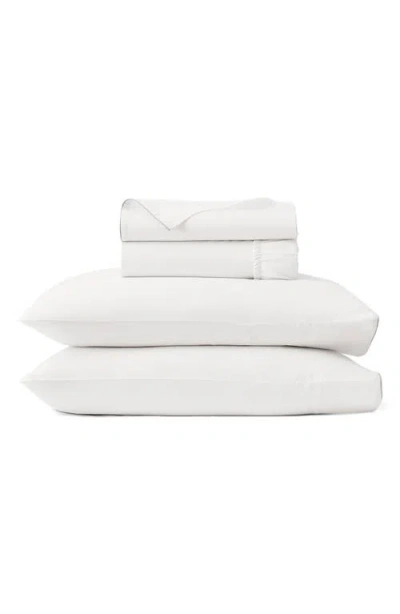 Boll & Branch Signature Piped Edge Sheet Set In White