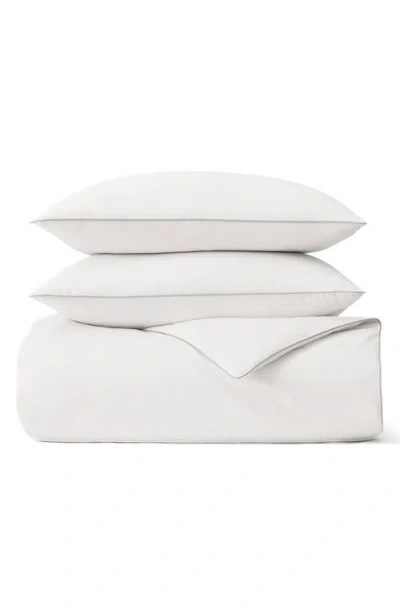Boll & Branch Signature Piped Edge Duvet Set In White