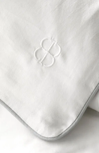 Boll & Branch Signature Piped Edge Duvet Set In White