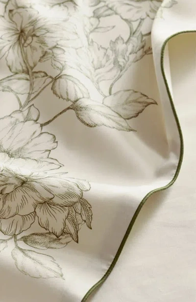 Boll & Branch Signature Floral Piped Edge Sheet Set In White