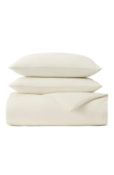 Boll & Branch Signature Piped Edge Duvet Set In White