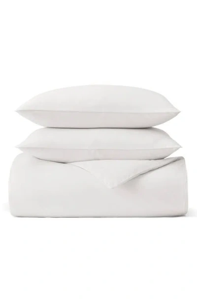 Boll & Branch Signature Piped Edge Duvet Set In White