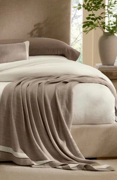 Boll & Branch Court Knit Throw Blanket In Brown