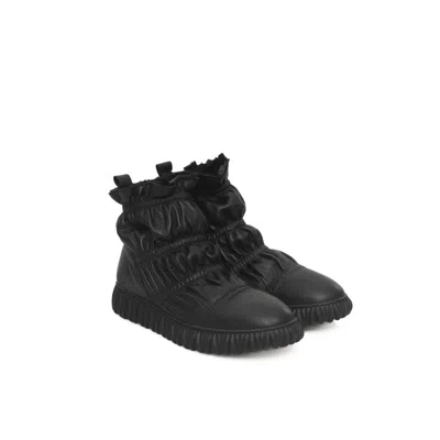 Cerruti 1881 Black Cow Leather Boot In Animal Print
