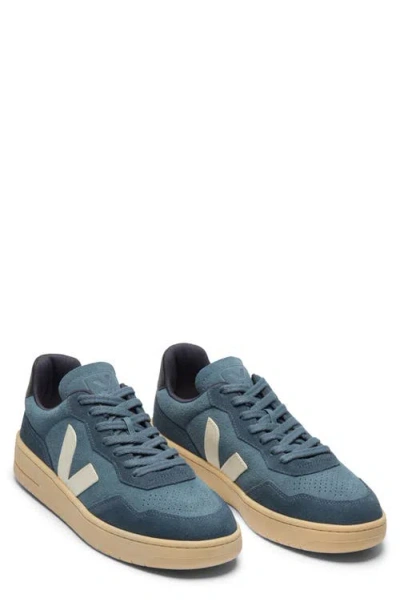 Veja V-90 Water Repellent Suede Sneaker In Black