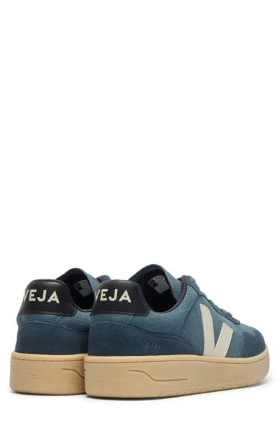 Veja V-90 Water Repellent Suede Sneaker In Black