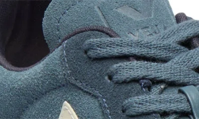 Veja V-90 Water Repellent Suede Sneaker In Black