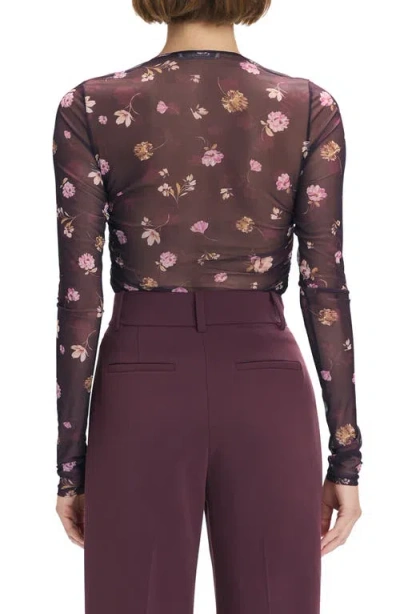 Favorite Daughter Whimsical Monet Mesh Party Top In Black