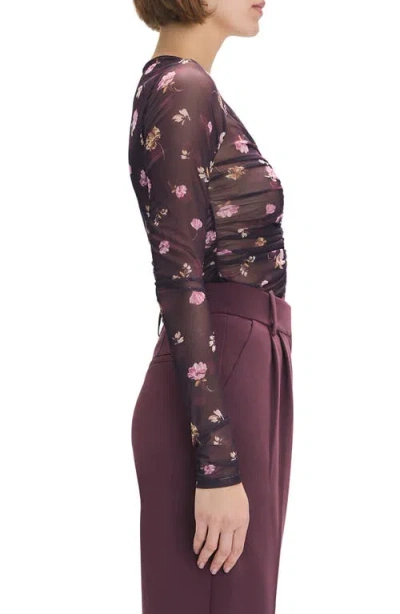 Favorite Daughter Whimsical Monet Mesh Party Top In Black