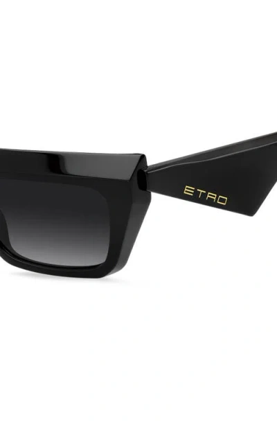 Etro 55mm Rectangular Sunglasses In Black