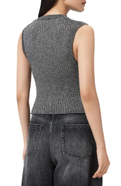 Allsaints Cruz Shine Knit Waistcoast In Black