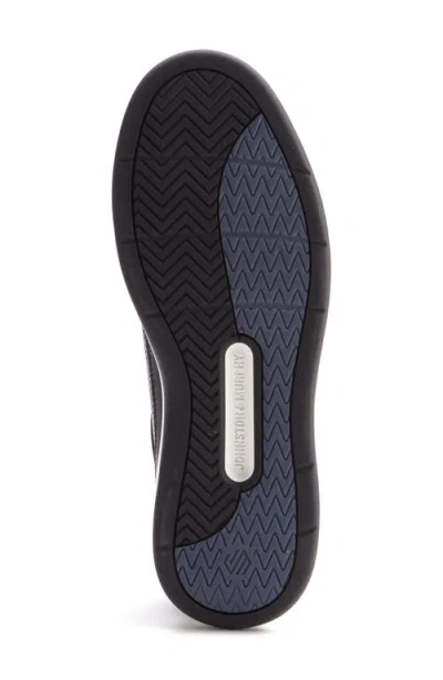 Johnston & Murphy Dawson Perforated Leather Sneaker In Black