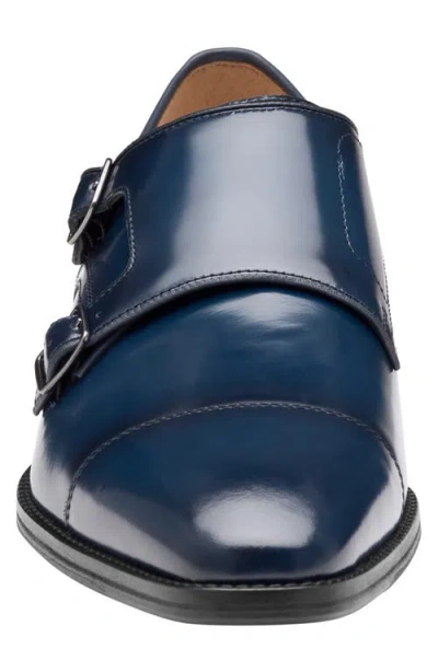 Johnston & Murphy Men's Sullivan Double Buckle Cap Toe Shoe In Blue