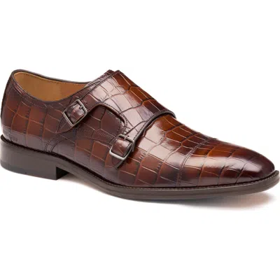 Johnston & Murphy Sullivan Cap Toe Double Monk Strap Shoe In Brown