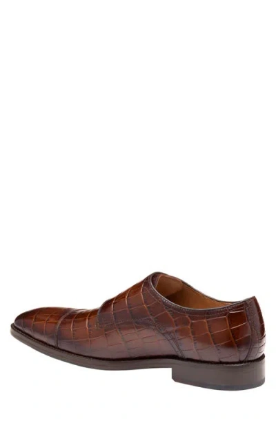 Johnston & Murphy Sullivan Cap Toe Double Monk Strap Shoe In Brown