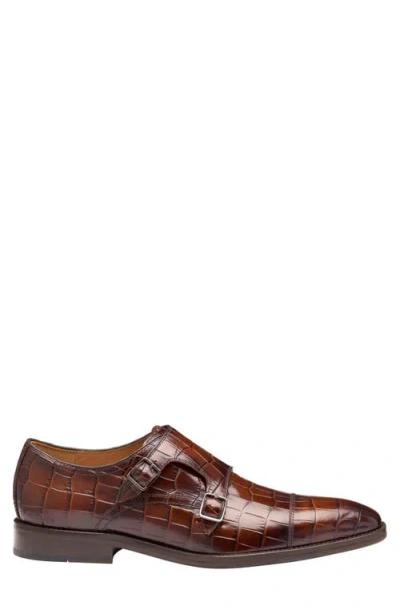 Johnston & Murphy Sullivan Cap Toe Double Monk Strap Shoe In Brown