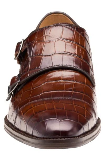 Johnston & Murphy Sullivan Cap Toe Double Monk Strap Shoe In Brown