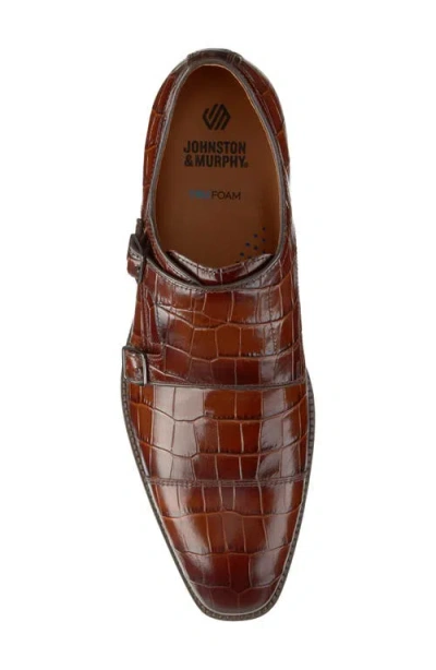 Johnston & Murphy Sullivan Cap Toe Double Monk Strap Shoe In Brown