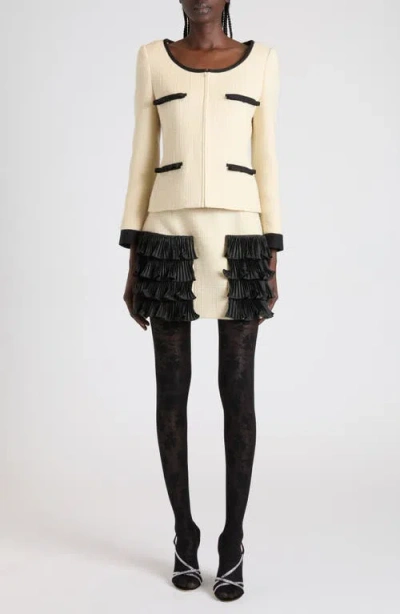 Valentino Textured Fabric Jacket Featuring Pockets In Multi