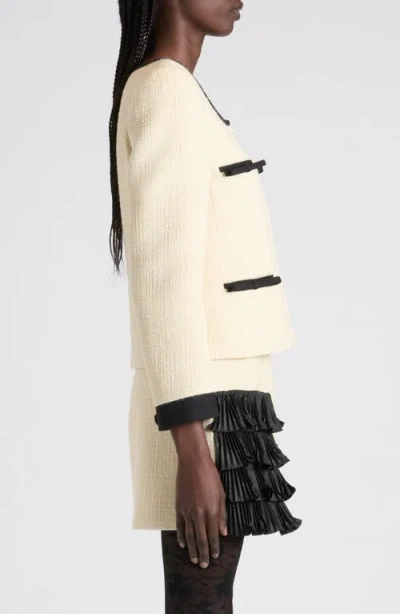 Valentino Textured Fabric Jacket Featuring Pockets In Multi