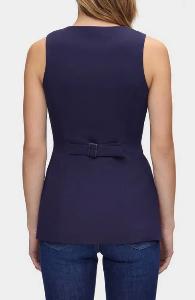 Aligne Leo Collarless Vest In Blue