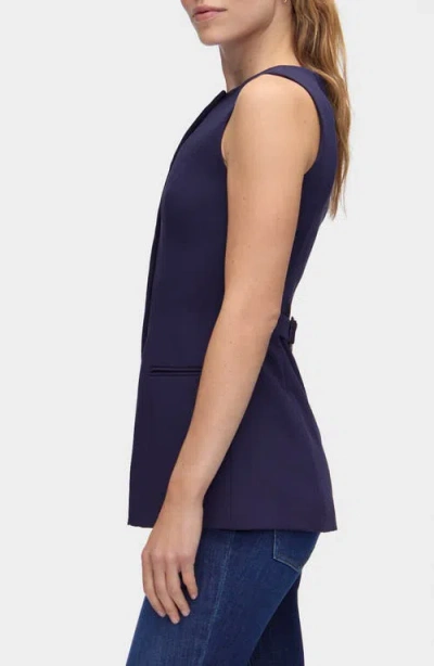 Aligne Leo Collarless Vest In Blue