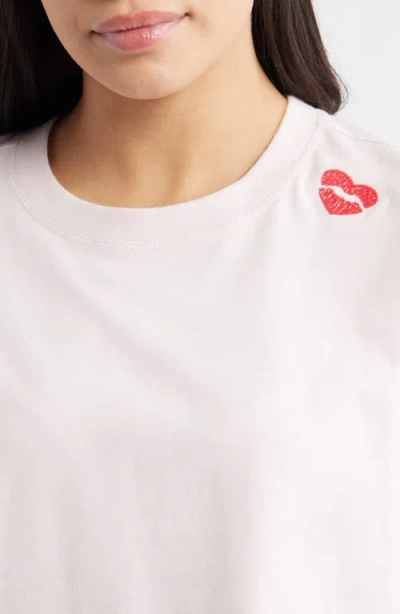 Open Edit Boxy Crop T-shirt In Pink