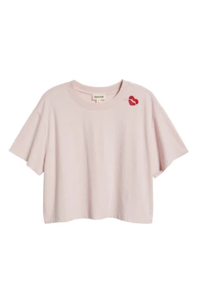Open Edit Boxy Crop T-shirt In Pink