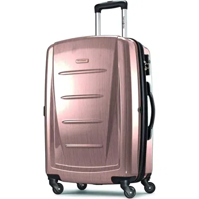 Samsonite Winfield 2 Checked-medium 24-inch Hardside Expandable Luggage With Spinner Wheels In Pink