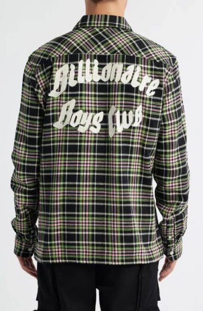 Billionaire Boys Club Bb Club Plaid Button-up Shirt In Black
