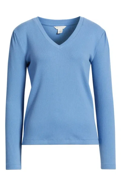 Caslonr Caslon(r) Long Sleeve Rib T-shirt In Blue