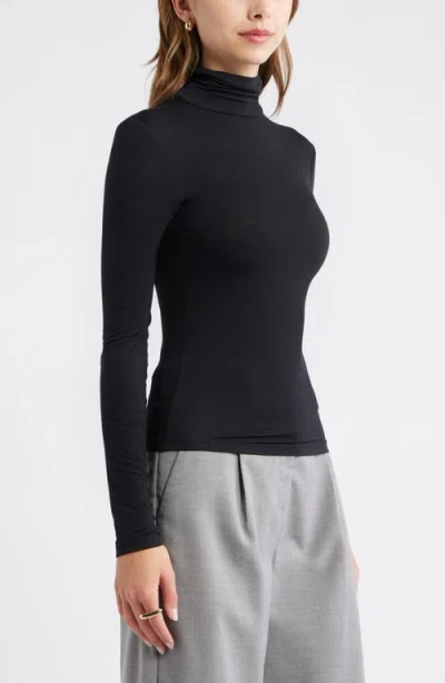 Open Edit Knit Turtleneck In Black