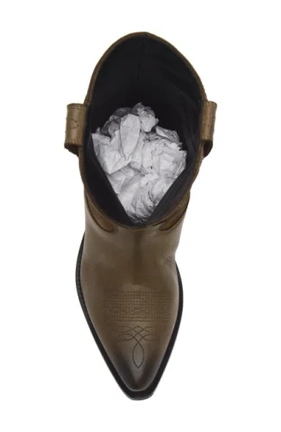 Golden Goose Two-tone Western Style Boots With Stitching Embellishments In Animal Print