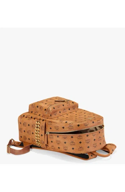 Mcm Stark Side Studs Backpack In Orange