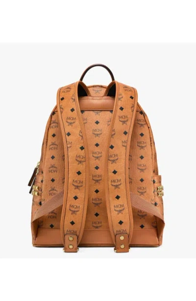 Mcm Stark Side Studs Backpack In Orange