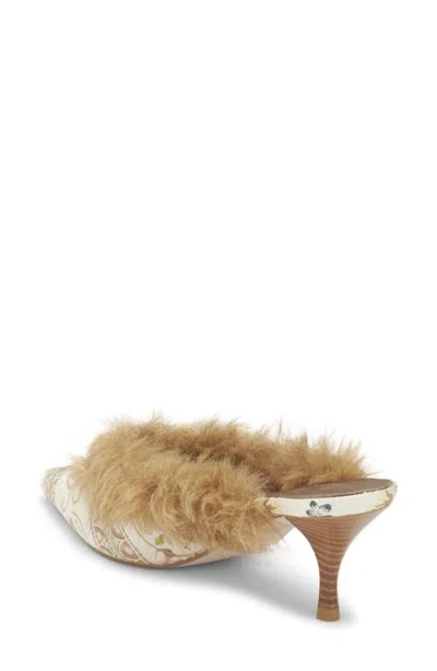 Jeffrey Campbell Rocaille Faux Fur Mule In Neutral