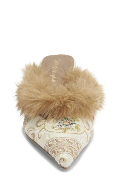 Jeffrey Campbell Rocaille Faux Fur Mule In Neutral