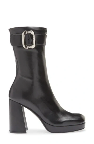 Jeffrey Campbell Bratty Block Heel Bootie In Black