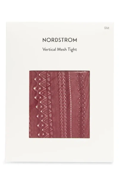 Nordstrom Vertical Pattern Mesh Tights In Burgundy