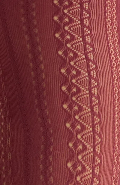 Nordstrom Vertical Pattern Mesh Tights In Burgundy