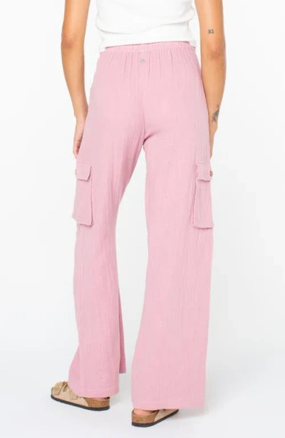 Roxy Precious Cargo Drawstring Pants In Pink