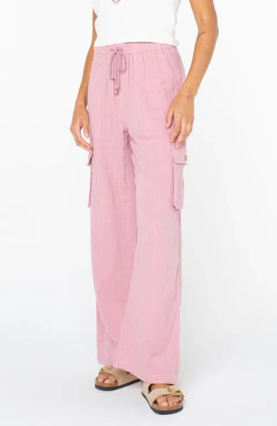 Roxy Precious Cargo Drawstring Pants In Pink