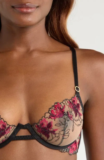 Bluebella Calista Embroidered Mesh Underwire Bra In Multi