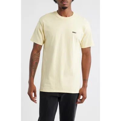 Obey Sounds Of Resistance Cotton Graphic T-shirt In Yellow