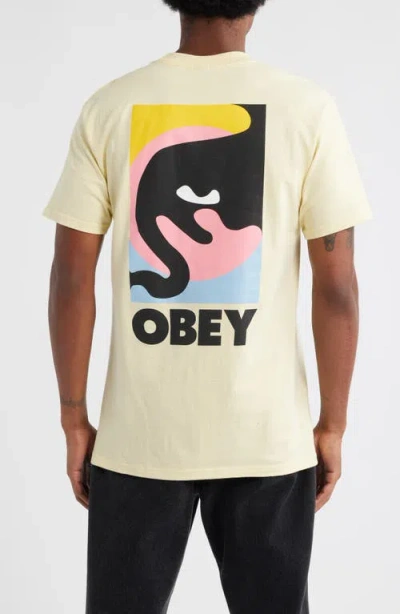 Obey Sounds Of Resistance Cotton Graphic T-shirt In Yellow