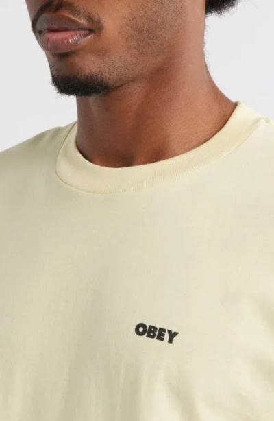 Obey Sounds Of Resistance Cotton Graphic T-shirt In Yellow